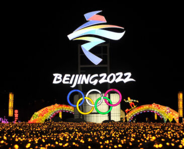 This photo taken on February 25, 2018 shows a lantern of the logo of the 2022 Beijing Winter Olympic Games at a lantern show in Zhangjiakou in China's northern Hebei province.
The 2022 Winter Olympic and Paralympic Games will be held in Beijing and neighbouring Zhangjiakou. / AFP PHOTO / - / China OUT (Photo credit should read -/AFP via Getty Images)