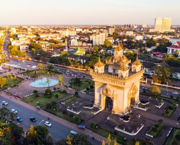 Vientiane,Laos,,Sunrise,In,The,Morning,At,At,Patuxai.,Top