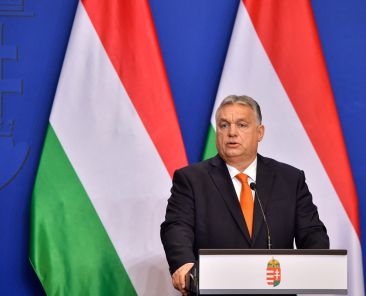 FILE PHOTO: Hungarian Prime Minister Viktor Orban speaks during a media briefing in Budapest, Hungary, December 21, 2022. REUTERS/Marton Monus/File Photo