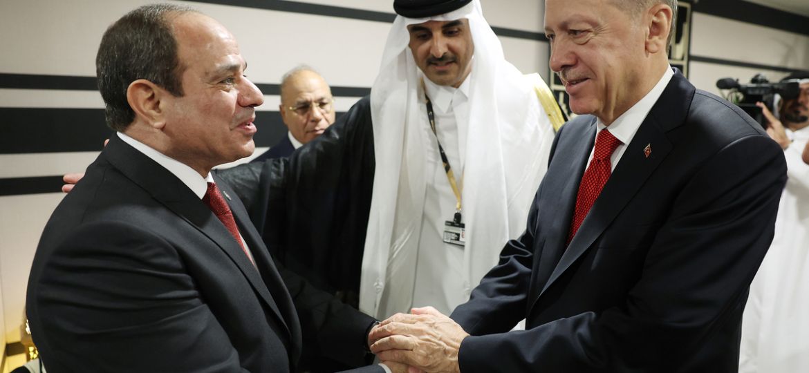 Turkish President Recep Tayyip Erdogan attends reception hosted by Qatari Emir in Doha