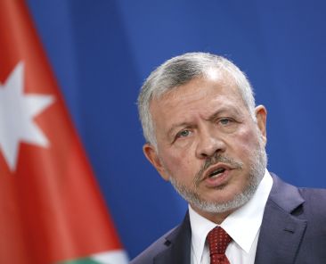 BERLIN, GERMANY - SEPTEMBER 17: King Abdullah II of Jordan speaks to the media following talks with German Chancellor at the Chancellery on September 17, 2019 in Berlin, Germany. The two discussed the recent attack on Saudi Arabian oil installations, among other issues. (Photo by Michele Tantussi/Getty Images)