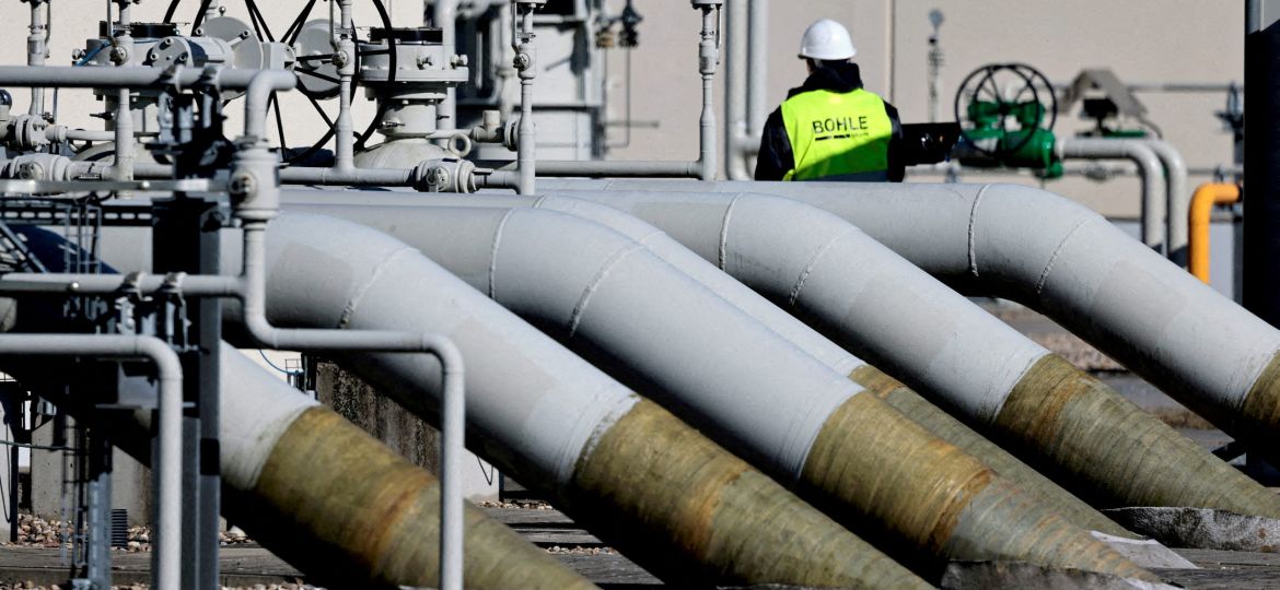 FILE PHOTO: Pipes at the landfall facilities of the 'Nord Stream 1' gas pipline in Lubmin