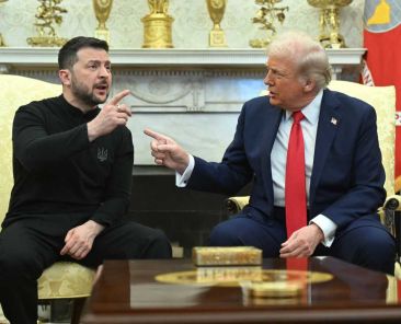 US President Donald Trump and Ukraine's President Volodymyr Zelensky meet in the Oval Office of the White House in Washington, DC, February 28, 2025. Zelensky and Trump openly clashed in the White House on February 28 at a meeting where they were due to sign a deal on sharing Ukraine's mineral riches and discuss a peace deal with Russia. "You're not acting at all thankful. It's not a nice thing," Trump said. "It's going to be very hard to do business like this," he added. (Photo by SAUL LOEB / AFP) (Photo by SAUL LOEB/AFP via Getty Images)